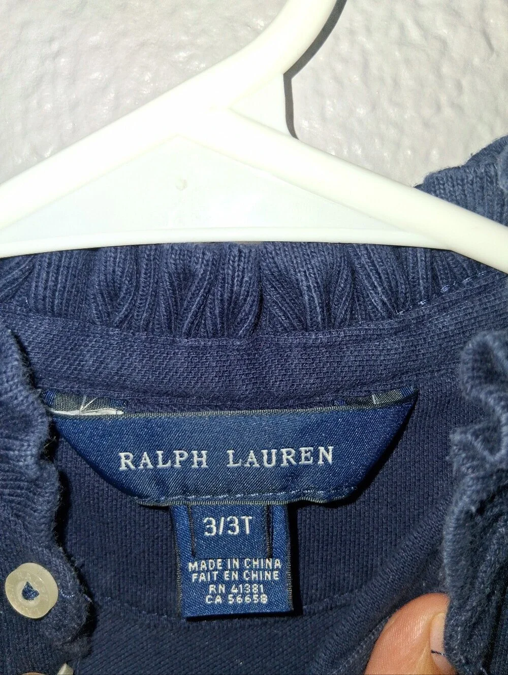Ralph Lauren Navy With Pink Embroidered Pony Dress Popover Preppy Nautical 3T